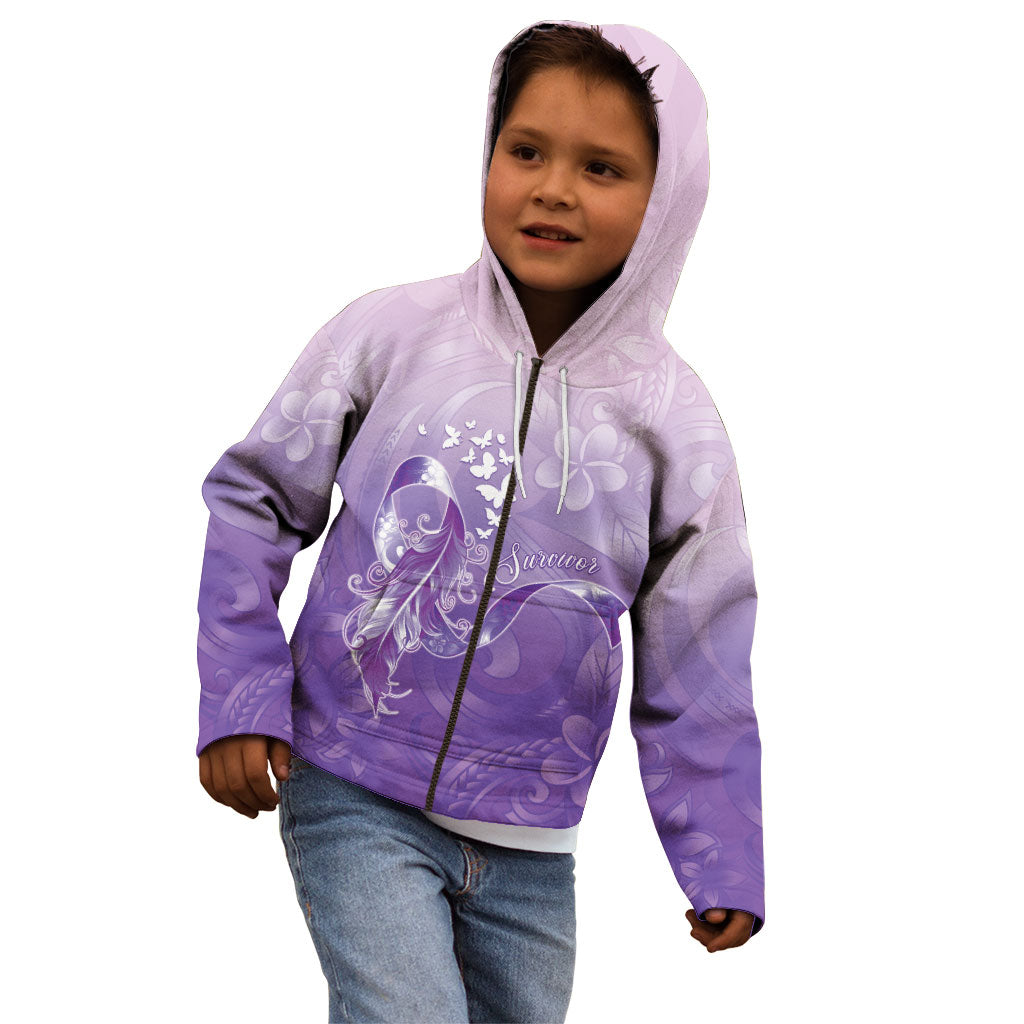 Lupus Survivor Kid Hoodie Polynesian Style