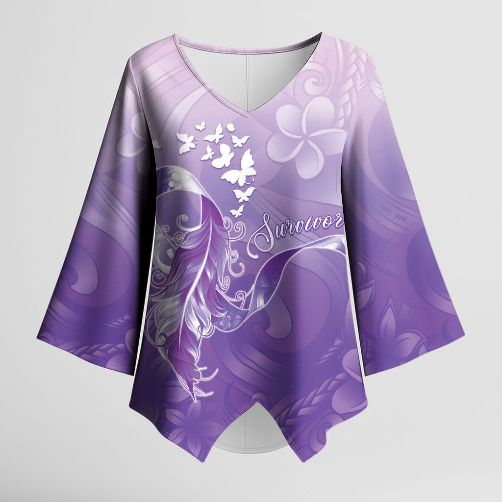 Lupus Survivor Kimono Sleeve Blouse Polynesian Style