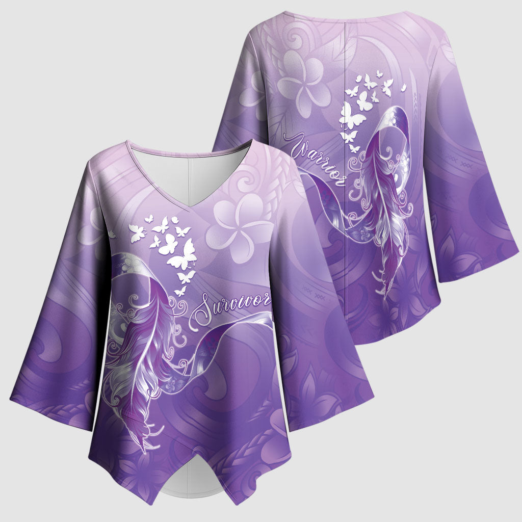 Lupus Survivor Kimono Sleeve Blouse Polynesian Style