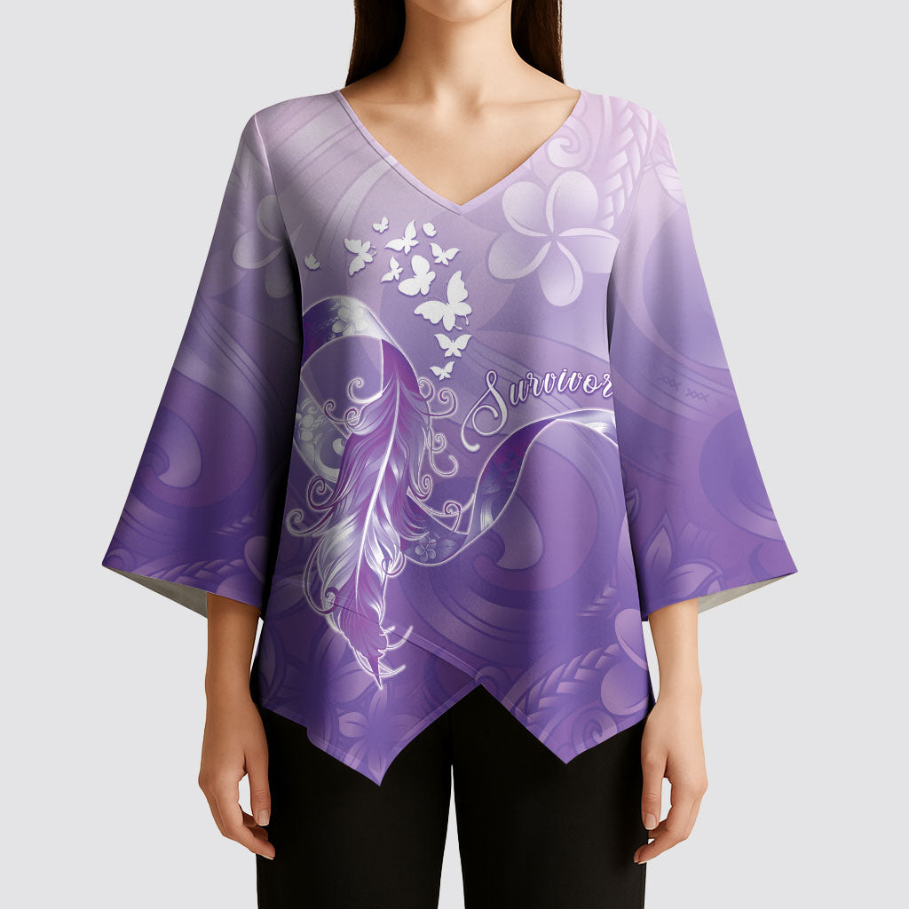 Lupus Survivor Kimono Sleeve Blouse Polynesian Style