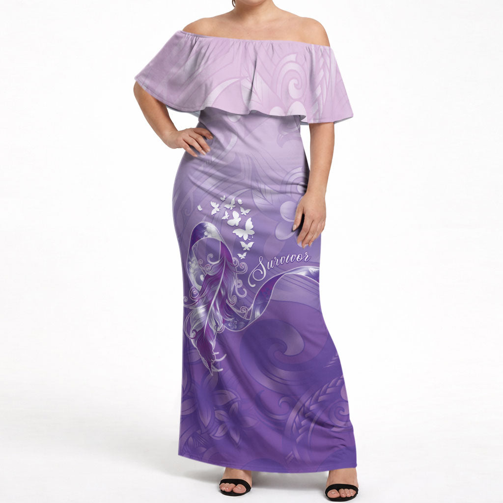Lupus Survivor Off Shoulder Maxi Dress Polynesian Style