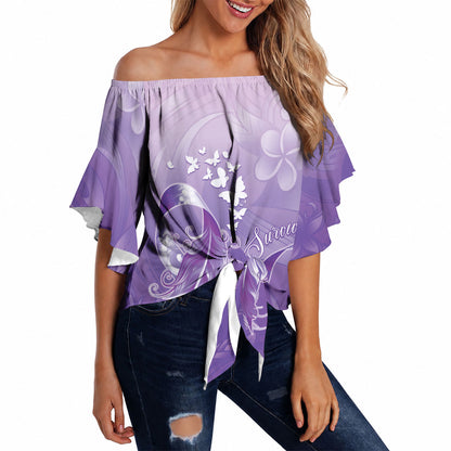 Lupus Survivor Off Shoulder Wrap Waist Top Polynesian Style