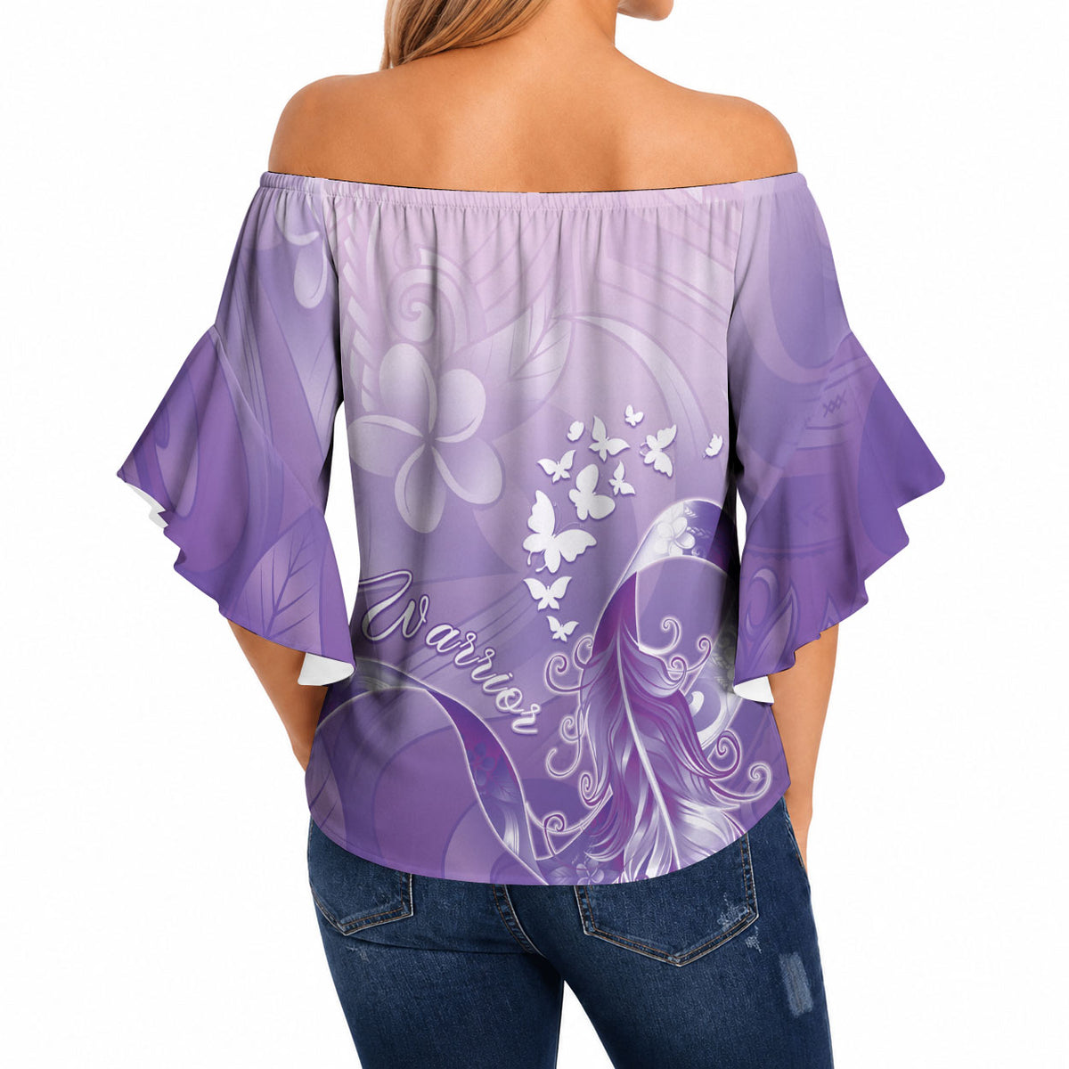 Lupus Survivor Off Shoulder Wrap Waist Top Polynesian Style