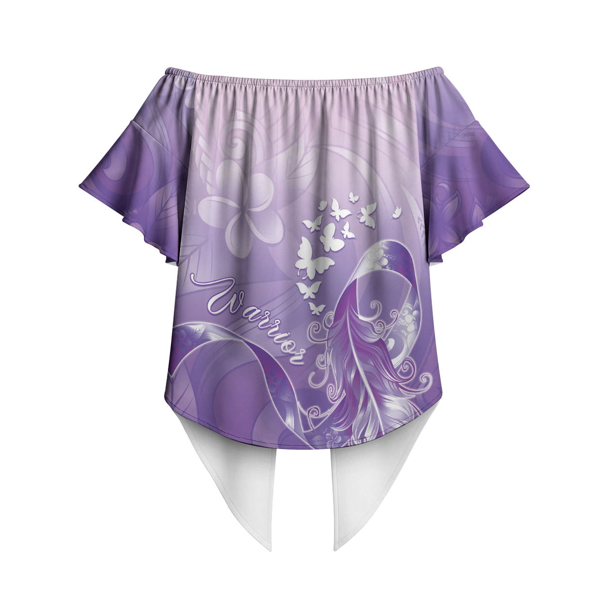 Lupus Survivor Off Shoulder Wrap Waist Top Polynesian Style