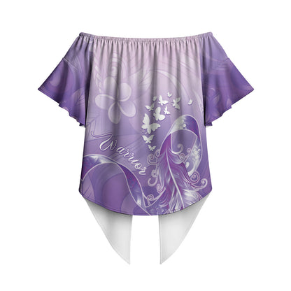 Lupus Survivor Off Shoulder Wrap Waist Top Polynesian Style