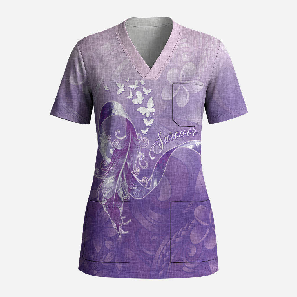 Lupus Survivor Scrub Top Polynesian Style