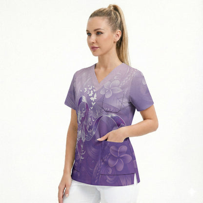 Lupus Survivor Scrub Top Polynesian Style