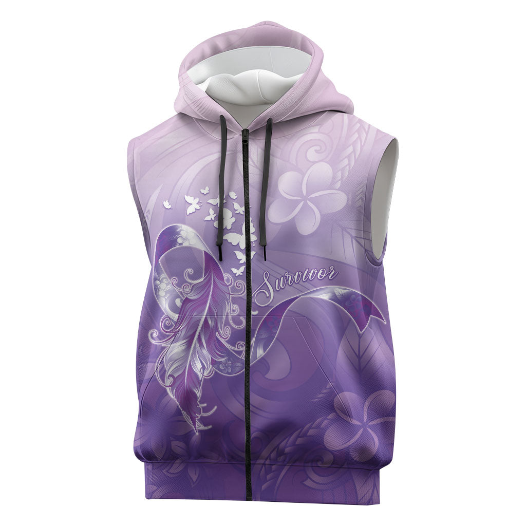 Lupus Survivor Sleeveless Zip Hoodie Polynesian Style