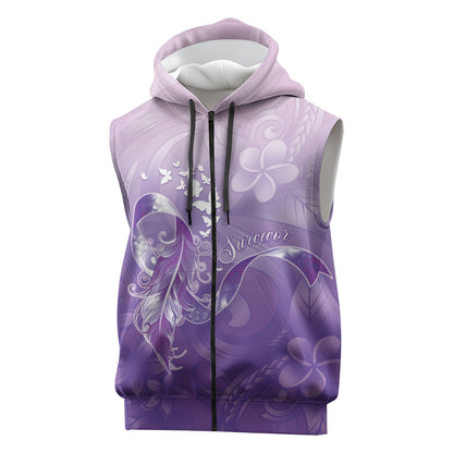 Lupus Survivor Sleeveless Zip Hoodie Polynesian Style