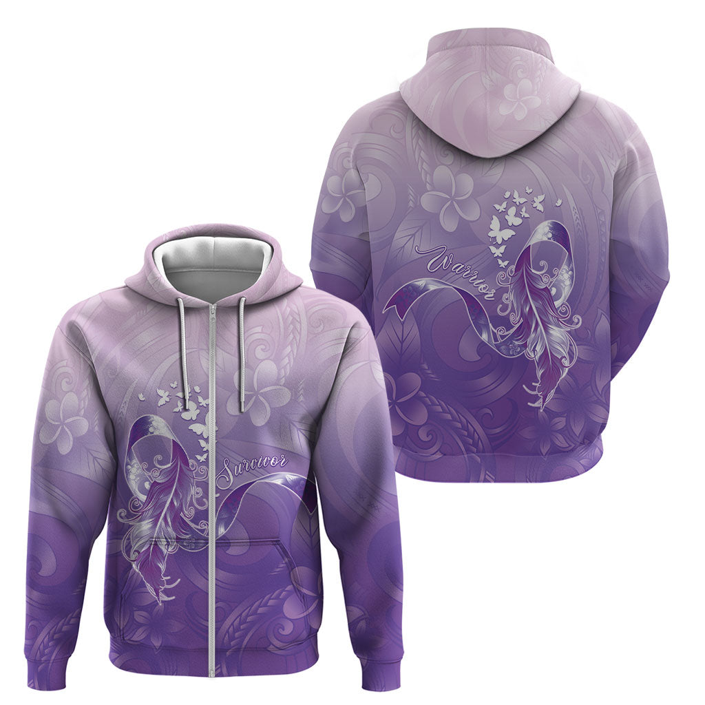 Lupus Survivor Zip Hoodie Polynesian Style
