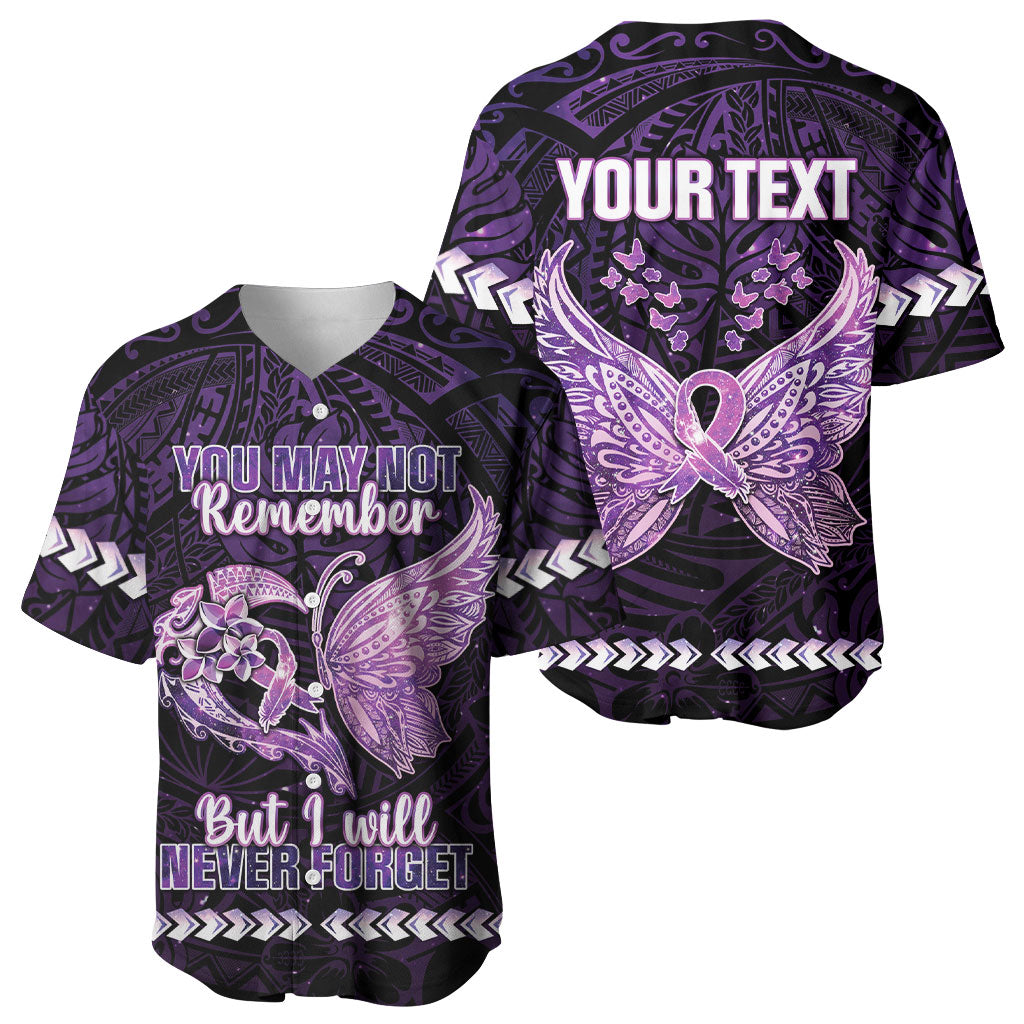 Personalised Alzheimer Support Baseball Jersey You May Not Remember But I Will Never Forget