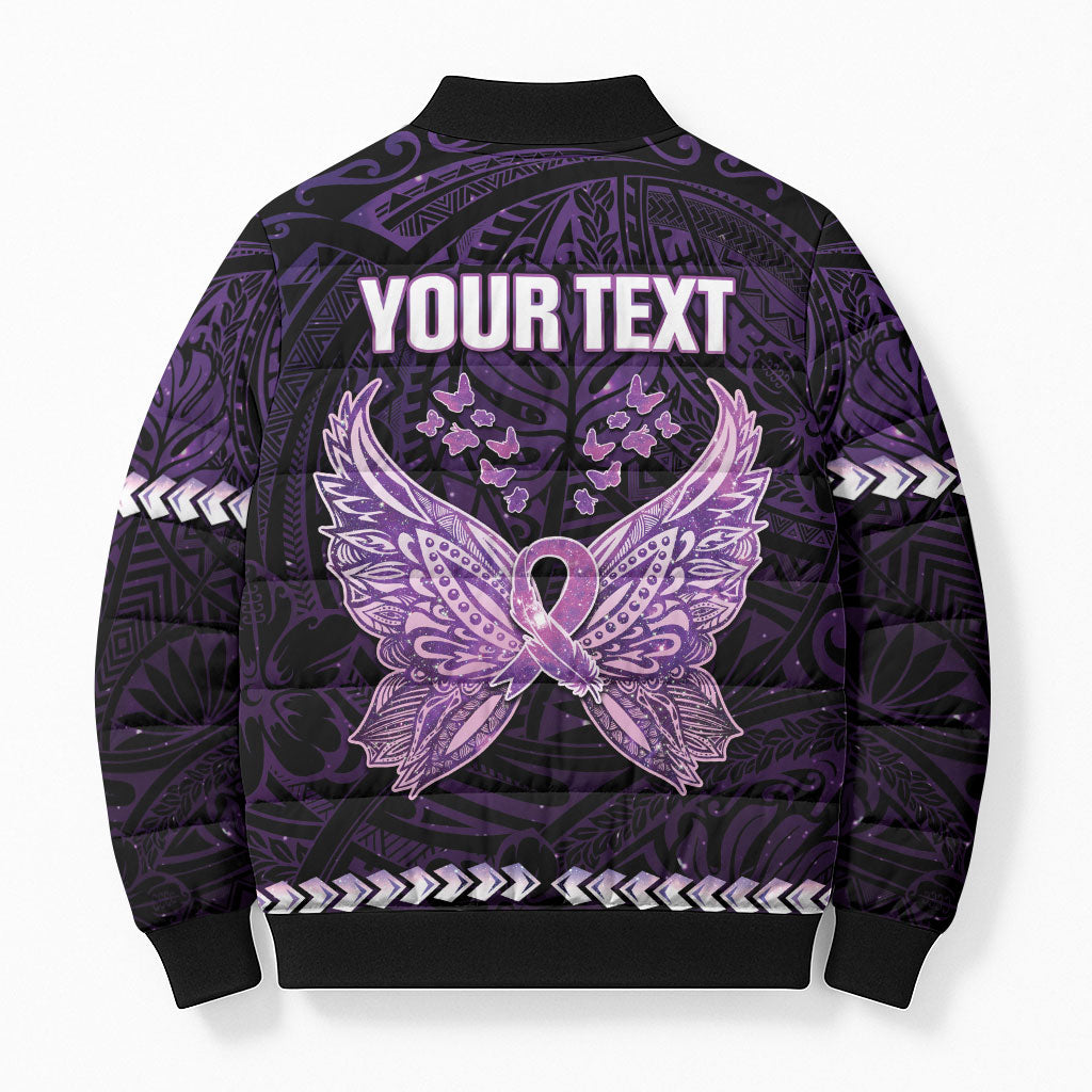 Personalised Alzheimer Support Bomber Puffer Jacket You May Not Remember But I Will Never Forget