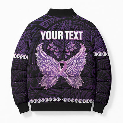 Personalised Alzheimer Support Bomber Puffer Jacket You May Not Remember But I Will Never Forget