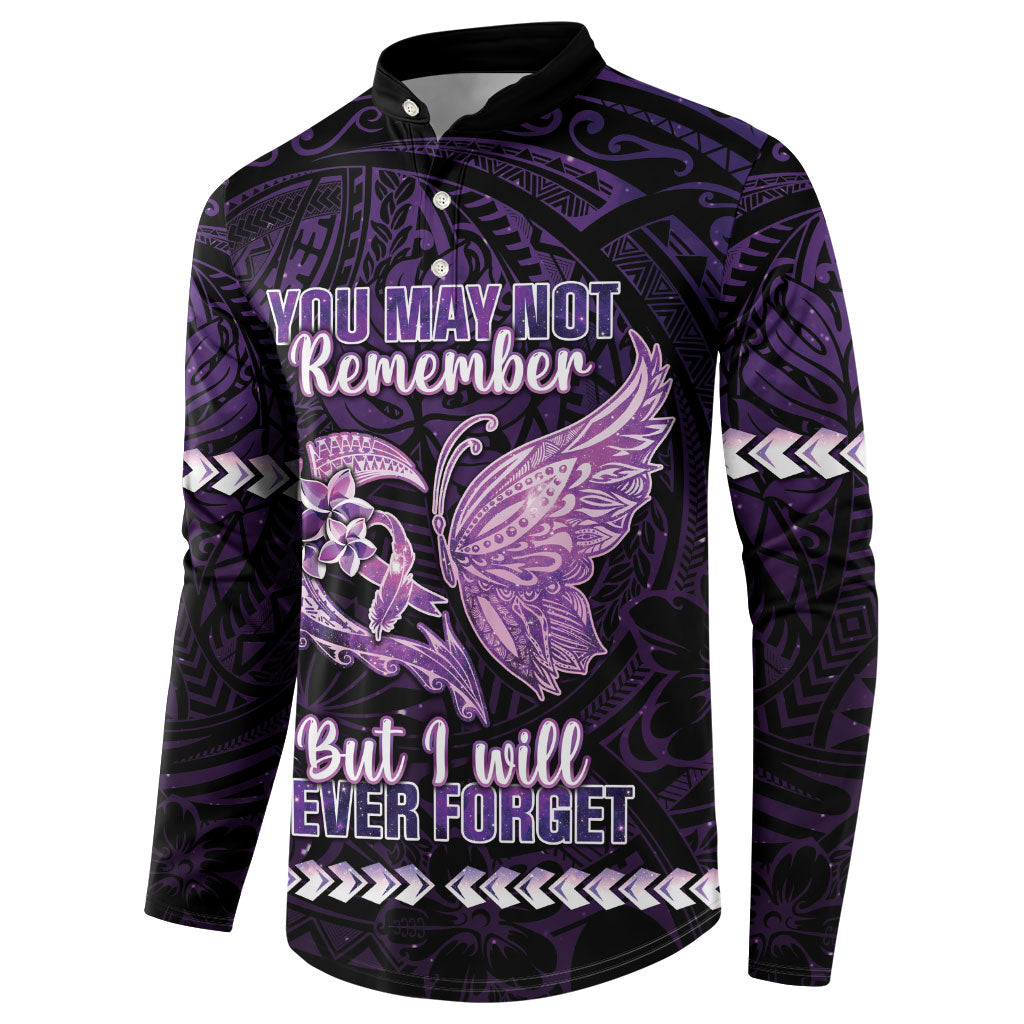 Personalised Alzheimer Support Button Sweatshirt You May Not Remember But I Will Never Forget