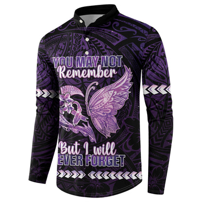 Personalised Alzheimer Support Button Sweatshirt You May Not Remember But I Will Never Forget