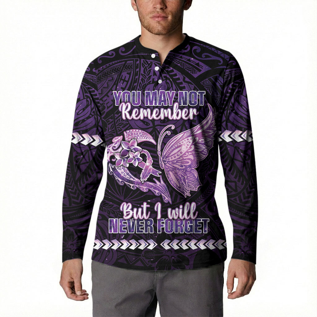 Personalised Alzheimer Support Button Sweatshirt You May Not Remember But I Will Never Forget