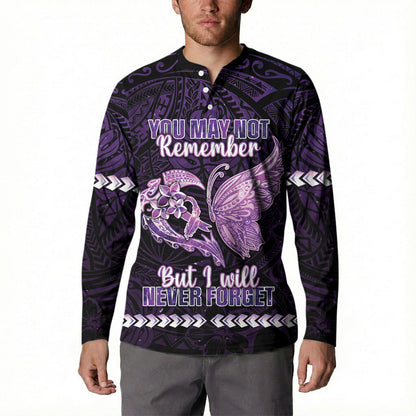 Personalised Alzheimer Support Button Sweatshirt You May Not Remember But I Will Never Forget