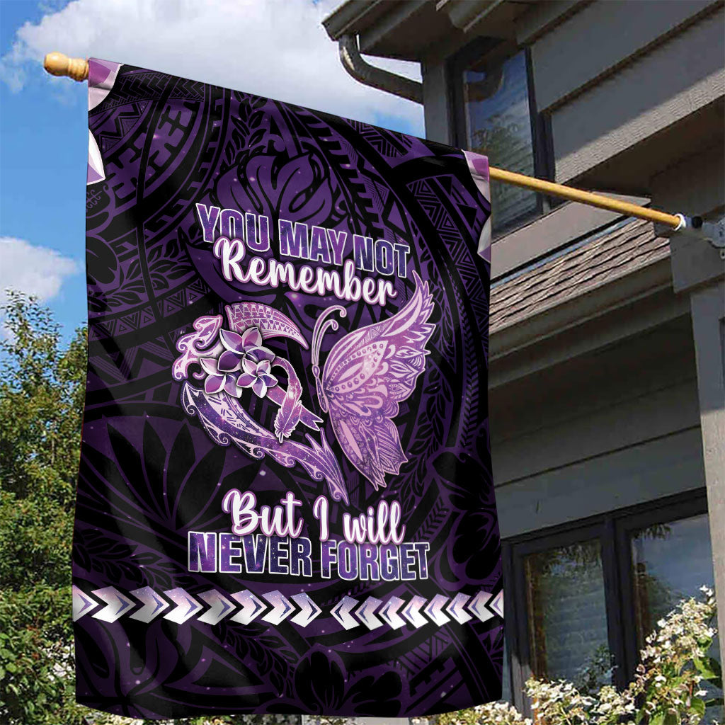 Alzheimer Support Garden Flag You May Not Remember But I Will Never Forget