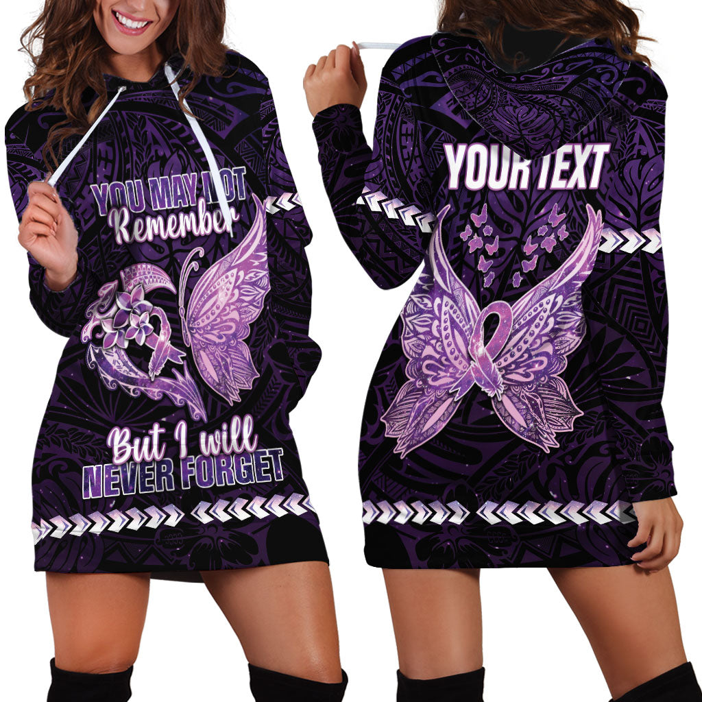 Personalised Alzheimer Support Hoodie Dress You May Not Remember But I Will Never Forget