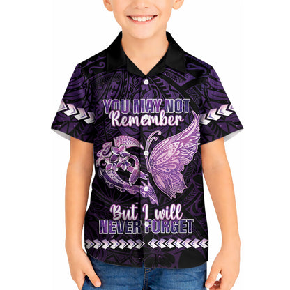 Personalised Alzheimer Support Kid Hawaiian Shirt You May Not Remember But I Will Never Forget