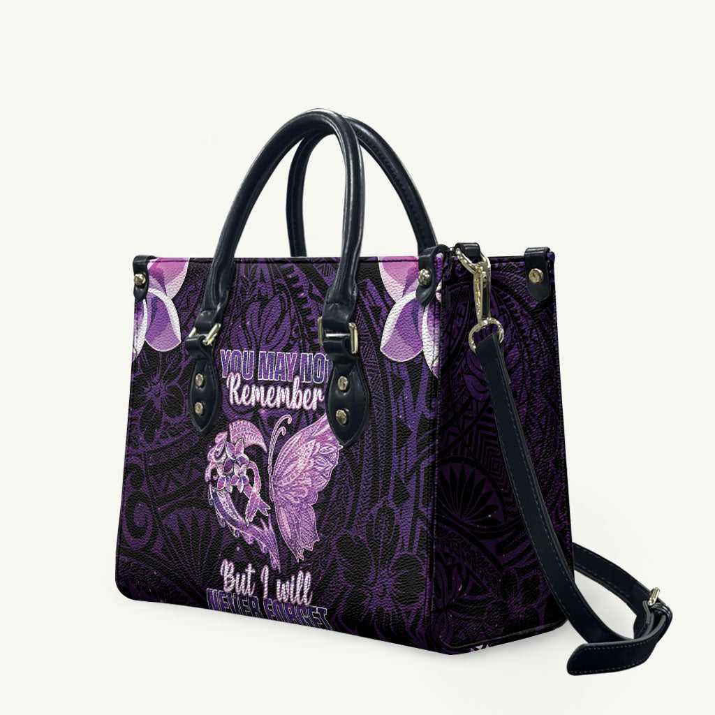 Alzheimer Support Leather Bag You May Not Remember But I Will Never Forget