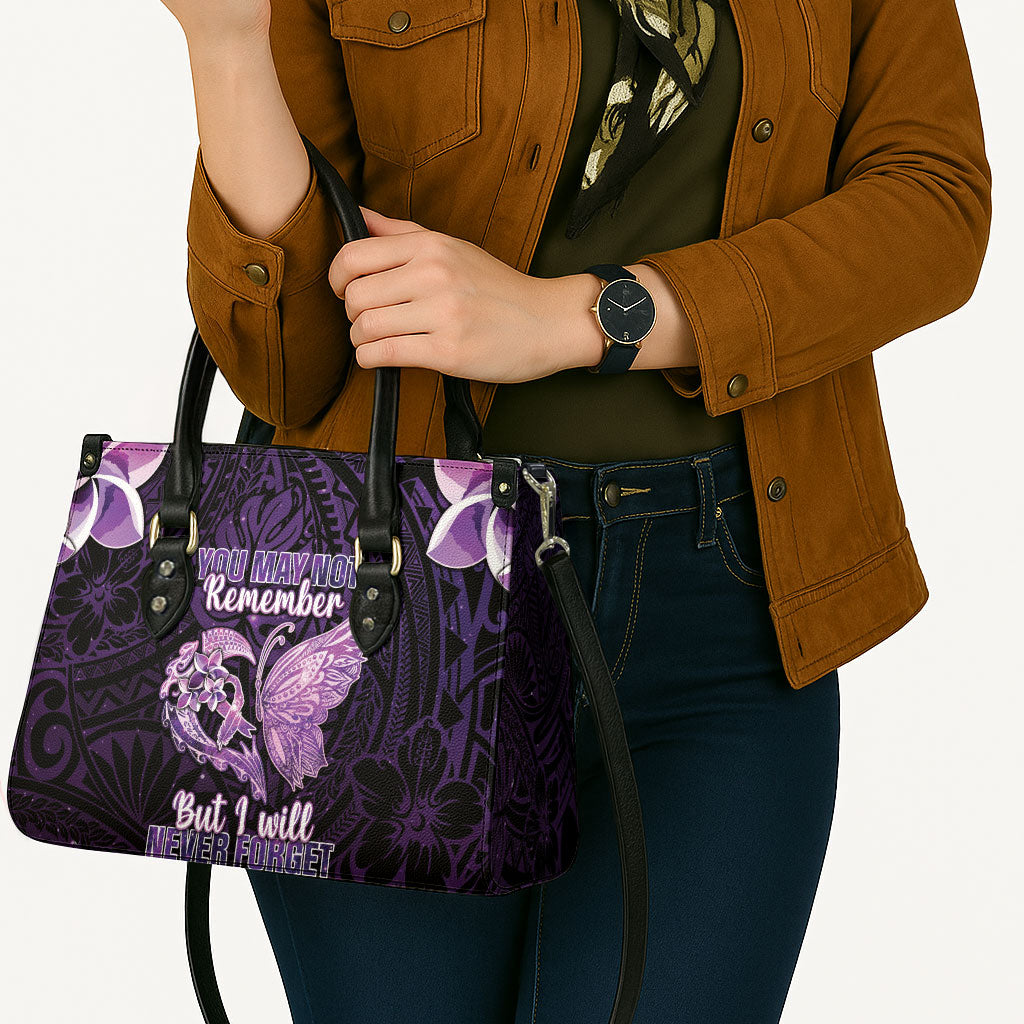 Alzheimer Support Leather Bag You May Not Remember But I Will Never Forget