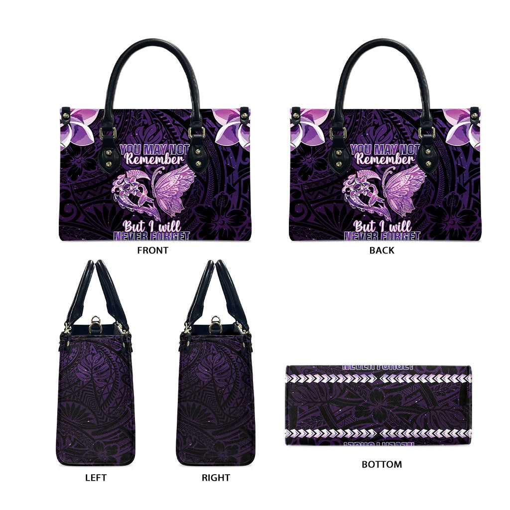 Alzheimer Support Leather Bag You May Not Remember But I Will Never Forget