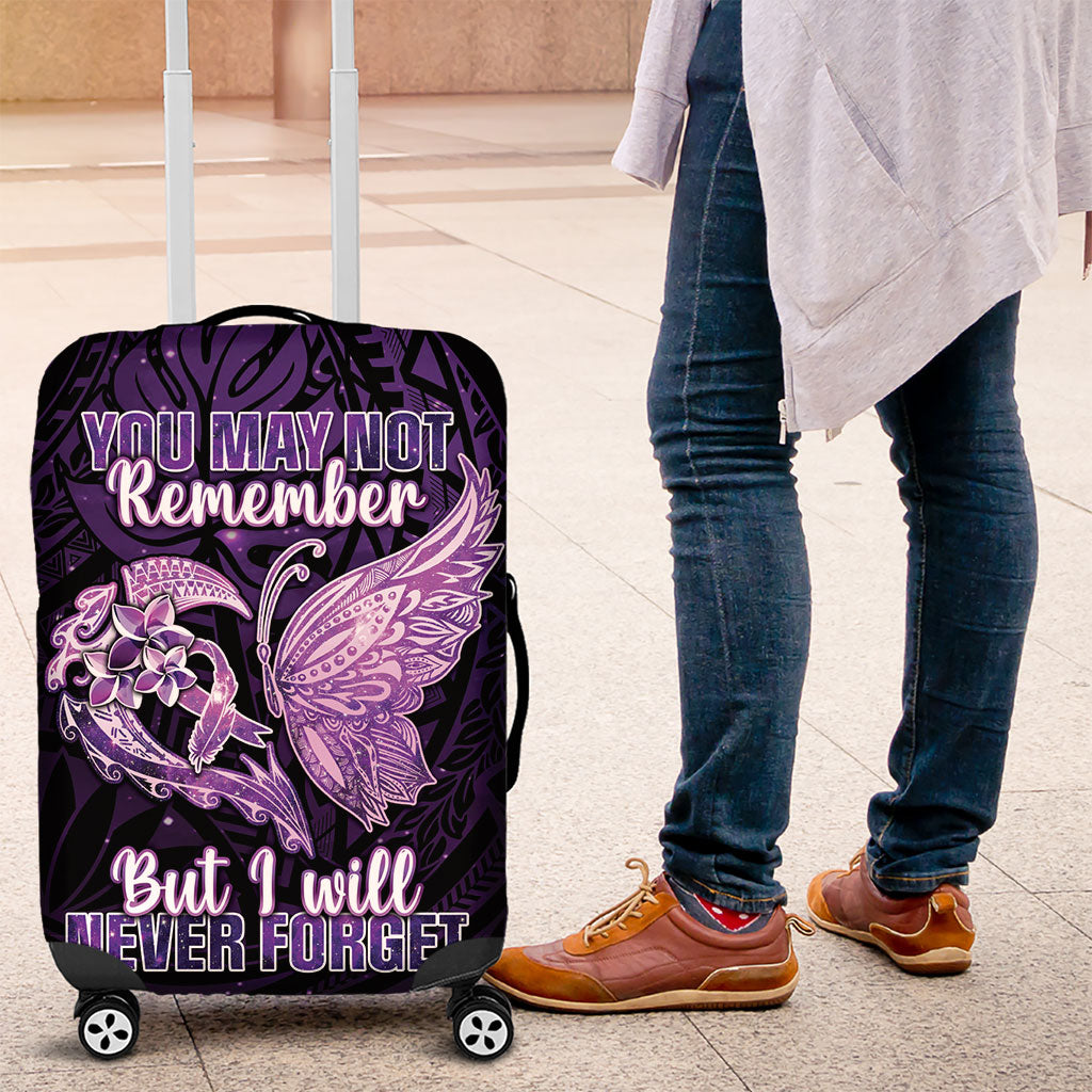 Alzheimer Support Luggage Cover You May Not Remember But I Will Never Forget