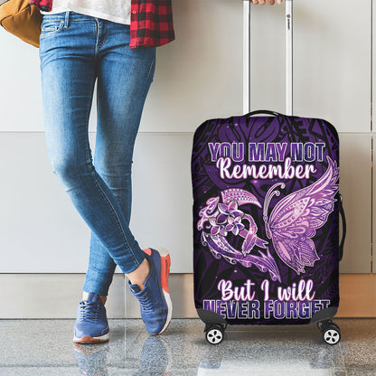 Alzheimer Support Luggage Cover You May Not Remember But I Will Never Forget