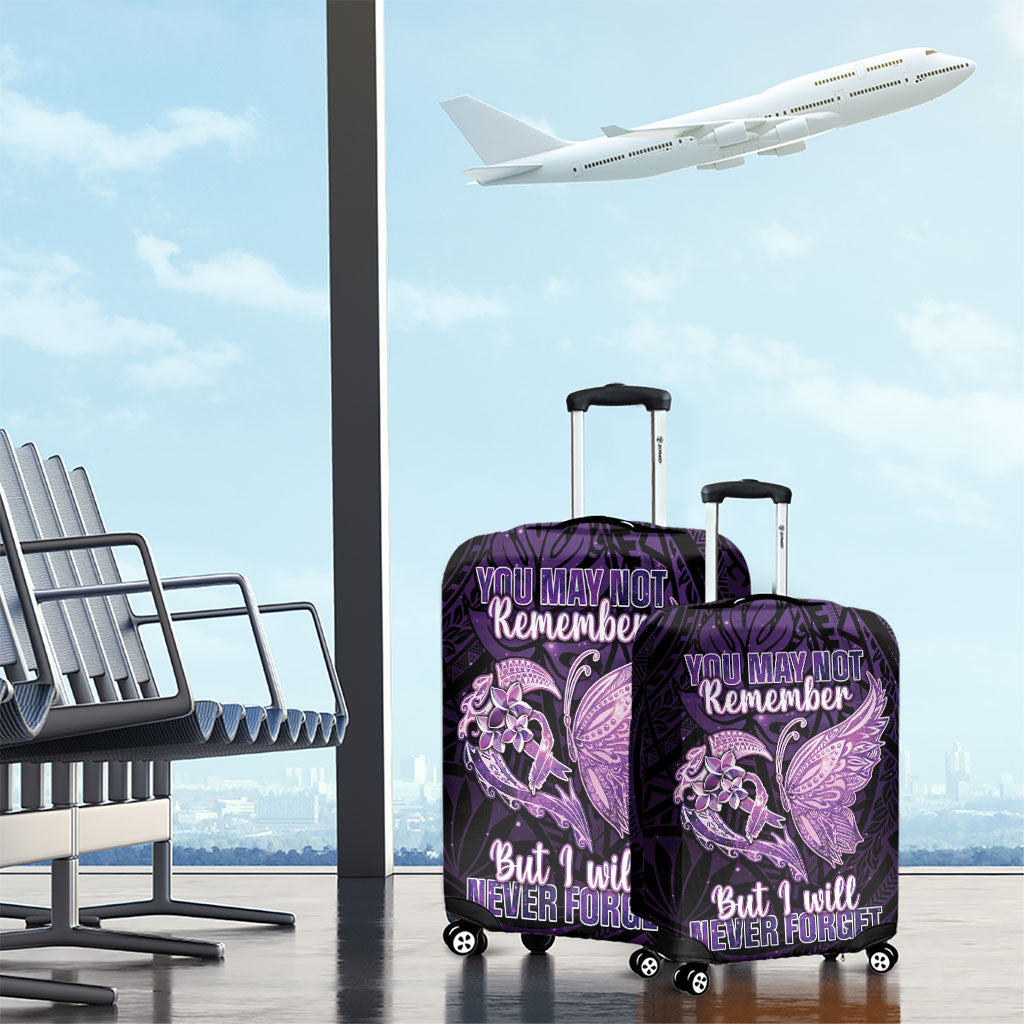 Alzheimer Support Luggage Cover You May Not Remember But I Will Never Forget