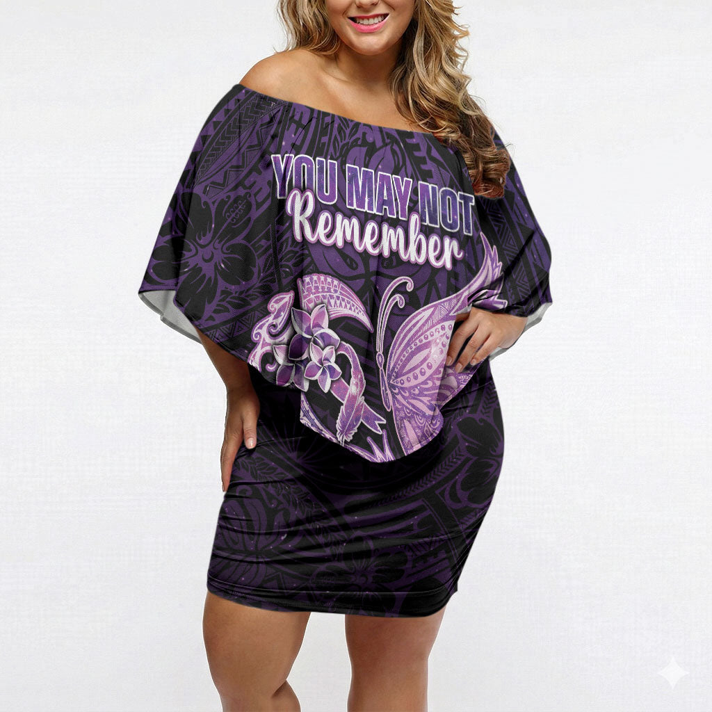 Personalised Alzheimer Support Off Shoulder Short Dress You May Not Remember But I Will Never Forget