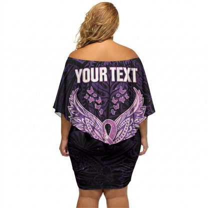 Personalised Alzheimer Support Off Shoulder Short Dress You May Not Remember But I Will Never Forget