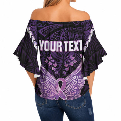 Personalised Alzheimer Support Off Shoulder Wrap Waist Top You May Not Remember But I Will Never Forget