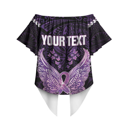 Personalised Alzheimer Support Off Shoulder Wrap Waist Top You May Not Remember But I Will Never Forget