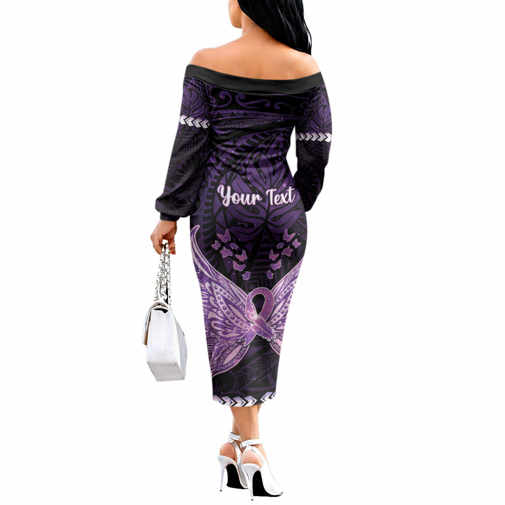 Personalised Alzheimer Support Off The Shoulder Long Sleeve Dress You May Not Remember But I Will Never Forget