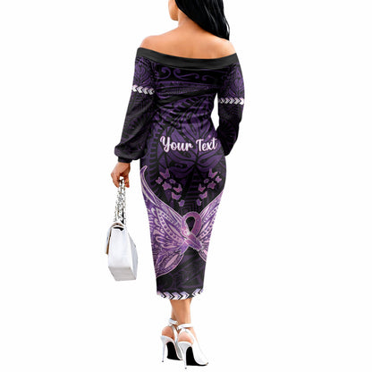 Personalised Alzheimer Support Off The Shoulder Long Sleeve Dress You May Not Remember But I Will Never Forget