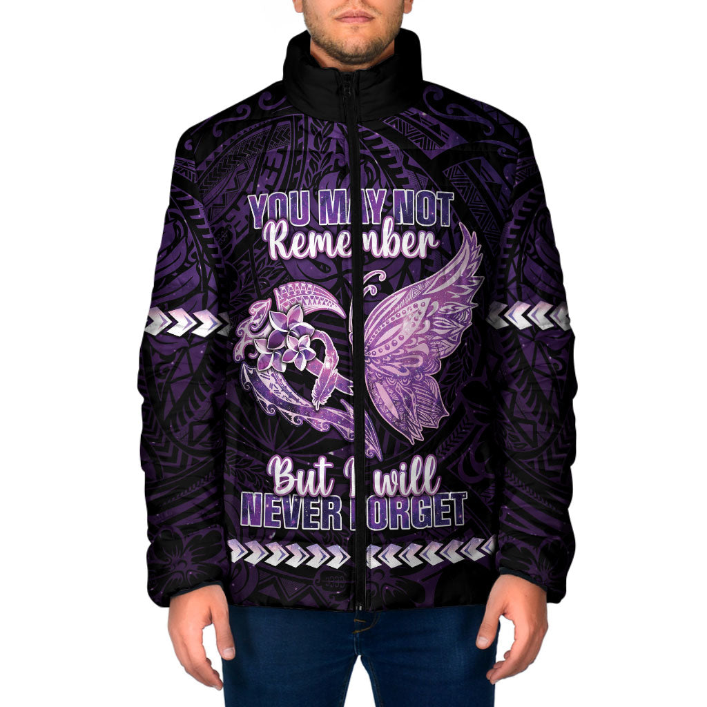 Personalised Alzheimer Support Padded Jacket You May Not Remember But I Will Never Forget
