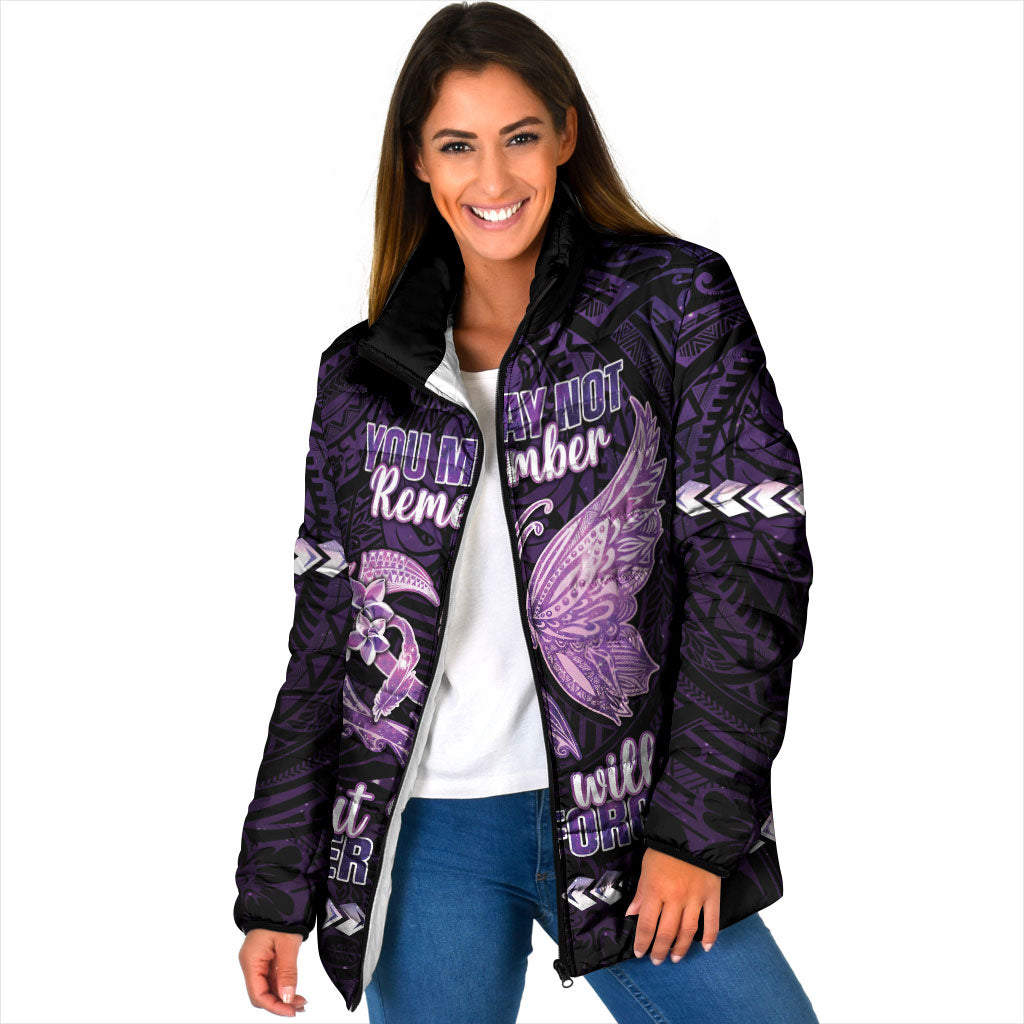 Personalised Alzheimer Support Padded Jacket You May Not Remember But I Will Never Forget