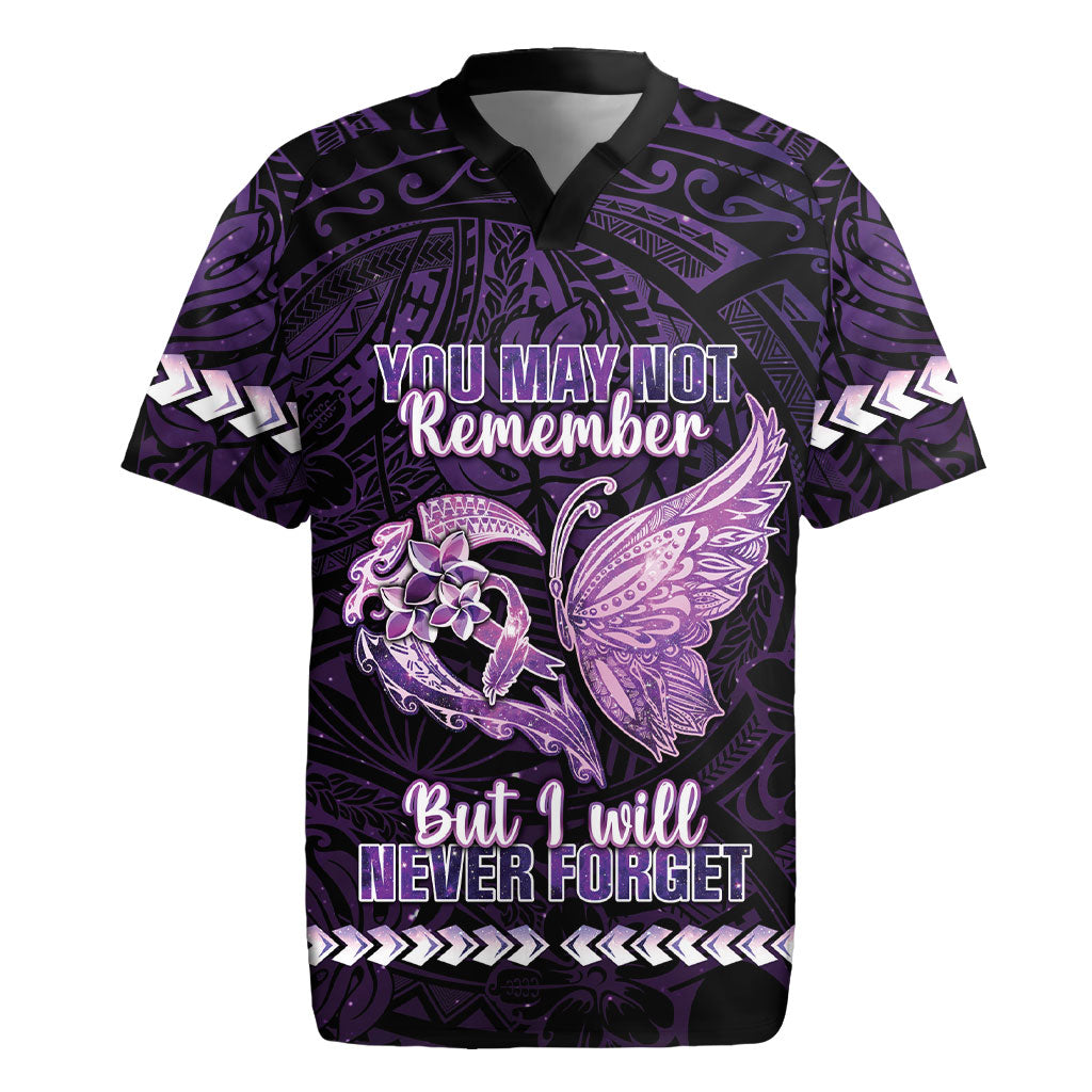 Personalised Alzheimer Support Rugby Jersey You May Not Remember But I Will Never Forget