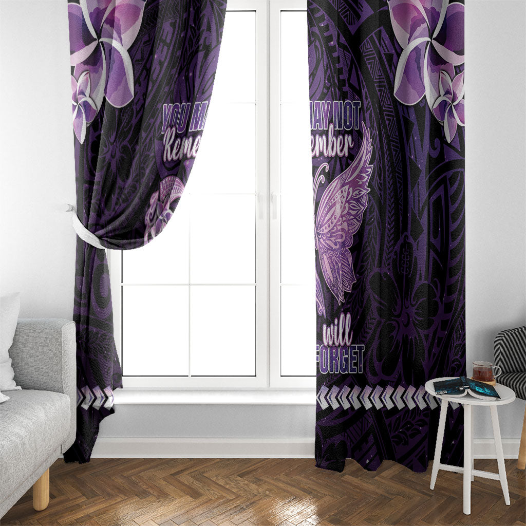 Alzheimer Support Window Curtain You May Not Remember But I Will Never Forget