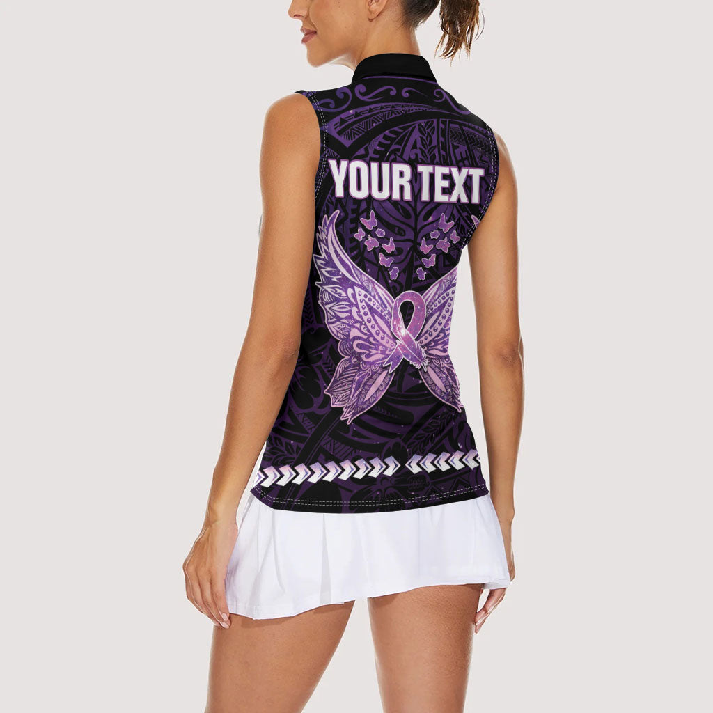 Personalised Alzheimer Support Women Sleeveless Polo Shirt You May Not Remember But I Will Never Forget