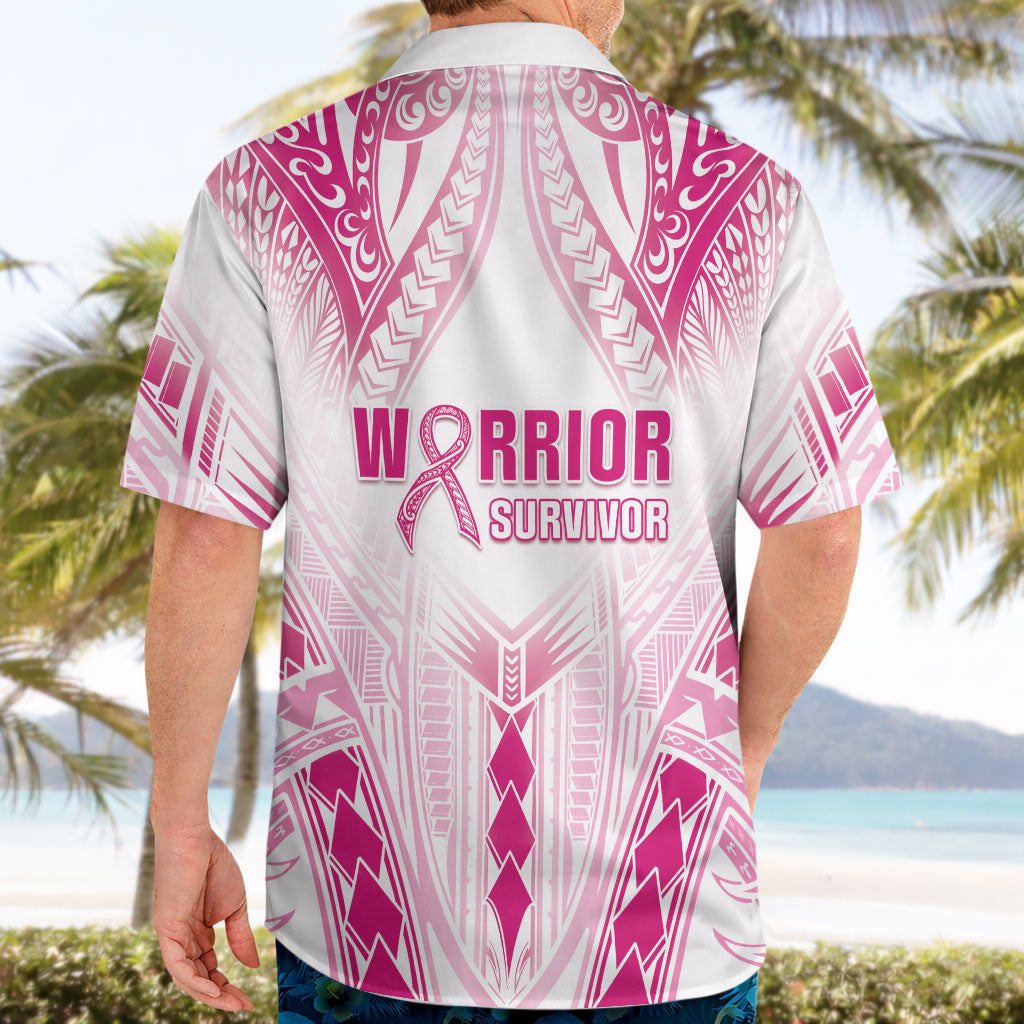 Breast Cancer Pink Out Hawaiian Shirt Polynesian Art Tattoo White Version