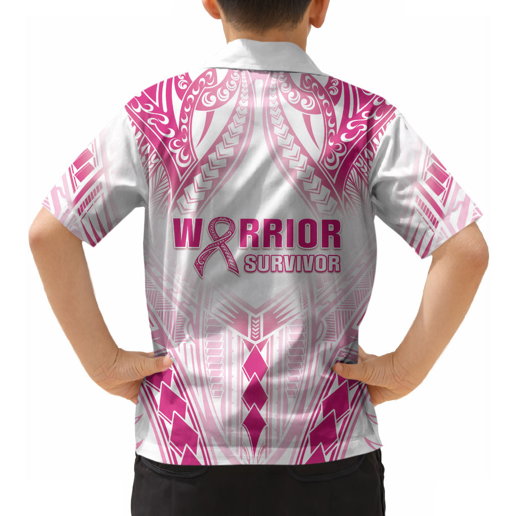 Breast Cancer Pink Out Hawaiian Shirt Polynesian Art Tattoo White Version