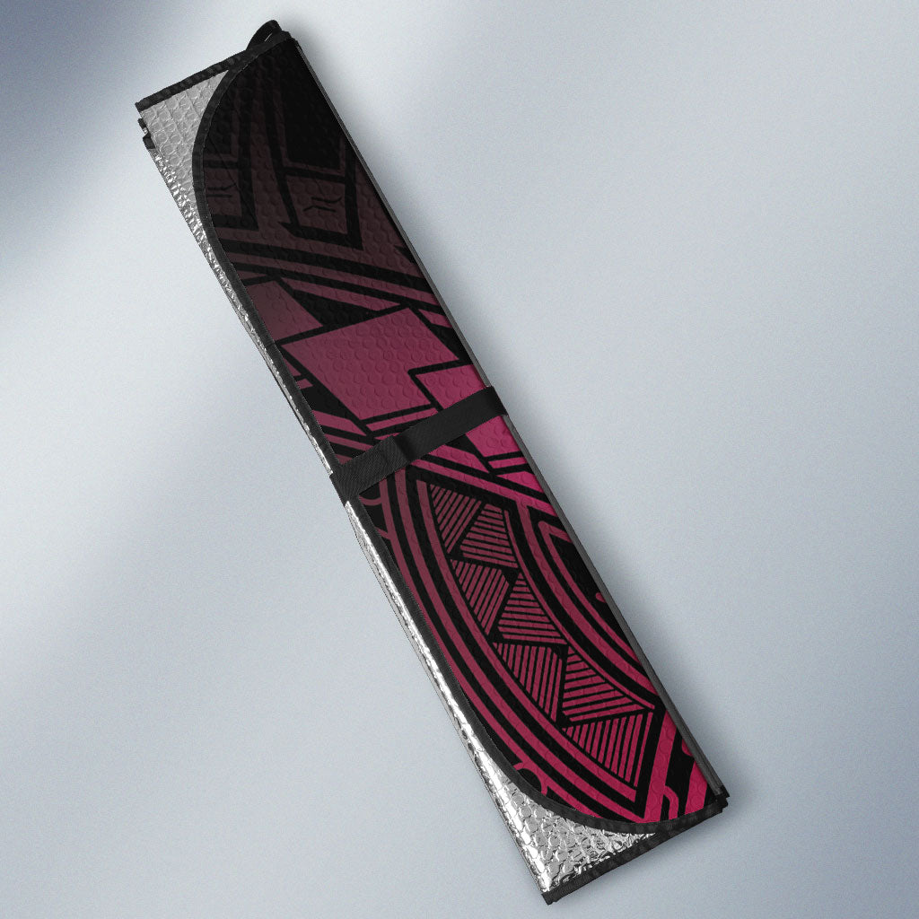 Breast Cancer Pink Out Auto Sun Shade Polynesian Art Tattoo Black Version
