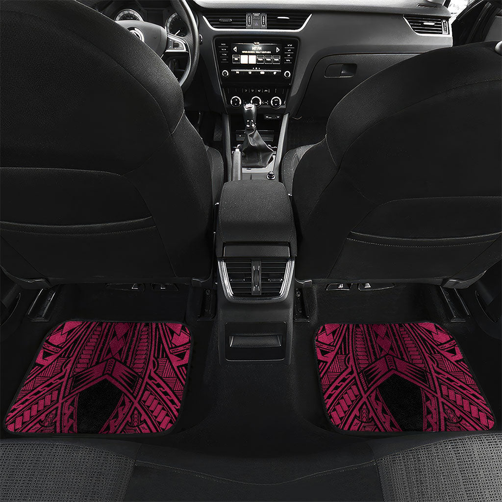 Breast Cancer Pink Out Car Mats Polynesian Art Tattoo Black Version