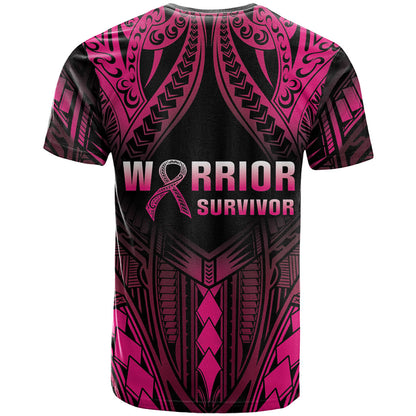 Breast Cancer Pink Out T Shirt Polynesian Art Tattoo Black Version