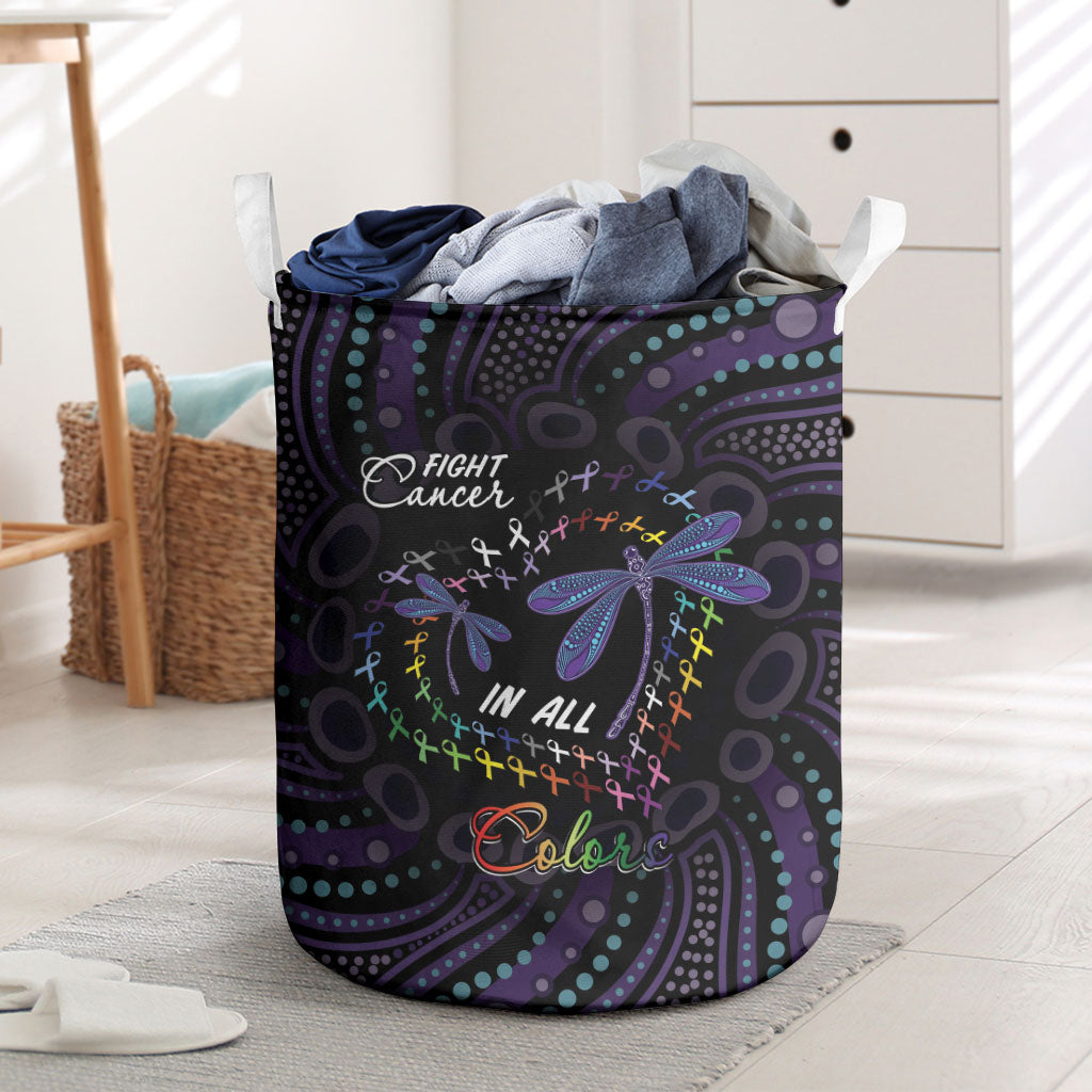 Fight Cancer In All Colors Australia Indigenous Laundry Basket Dragonflies Aboriginal Art