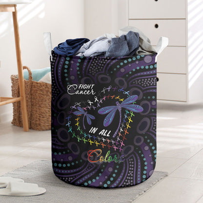 Fight Cancer In All Colors Australia Indigenous Laundry Basket Dragonflies Aboriginal Art
