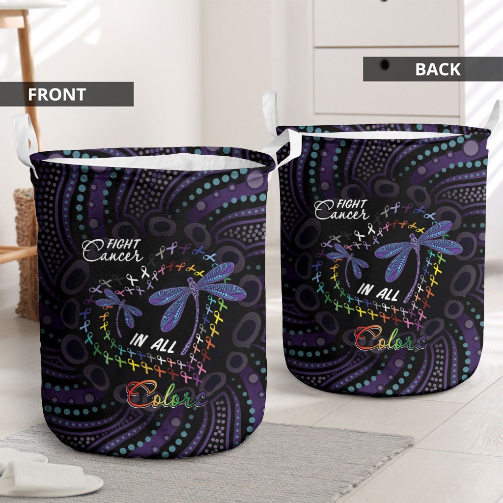 Fight Cancer In All Colors Australia Indigenous Laundry Basket Dragonflies Aboriginal Art