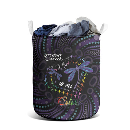 Fight Cancer In All Colors Australia Indigenous Laundry Basket Dragonflies Aboriginal Art